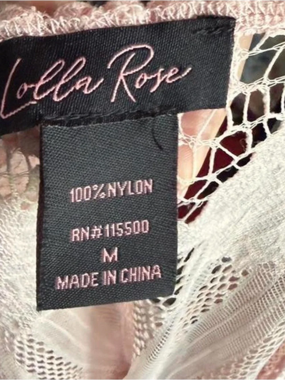 Lollia Rose Blush Pink Lace Kimono Boho Sheer Cardigan Size M - Picture 5 of 5